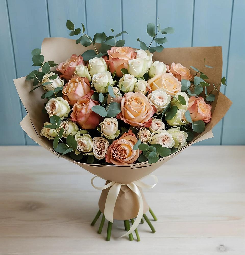 Букет цветов из: Альстромерии и Розы в Стерлибашево