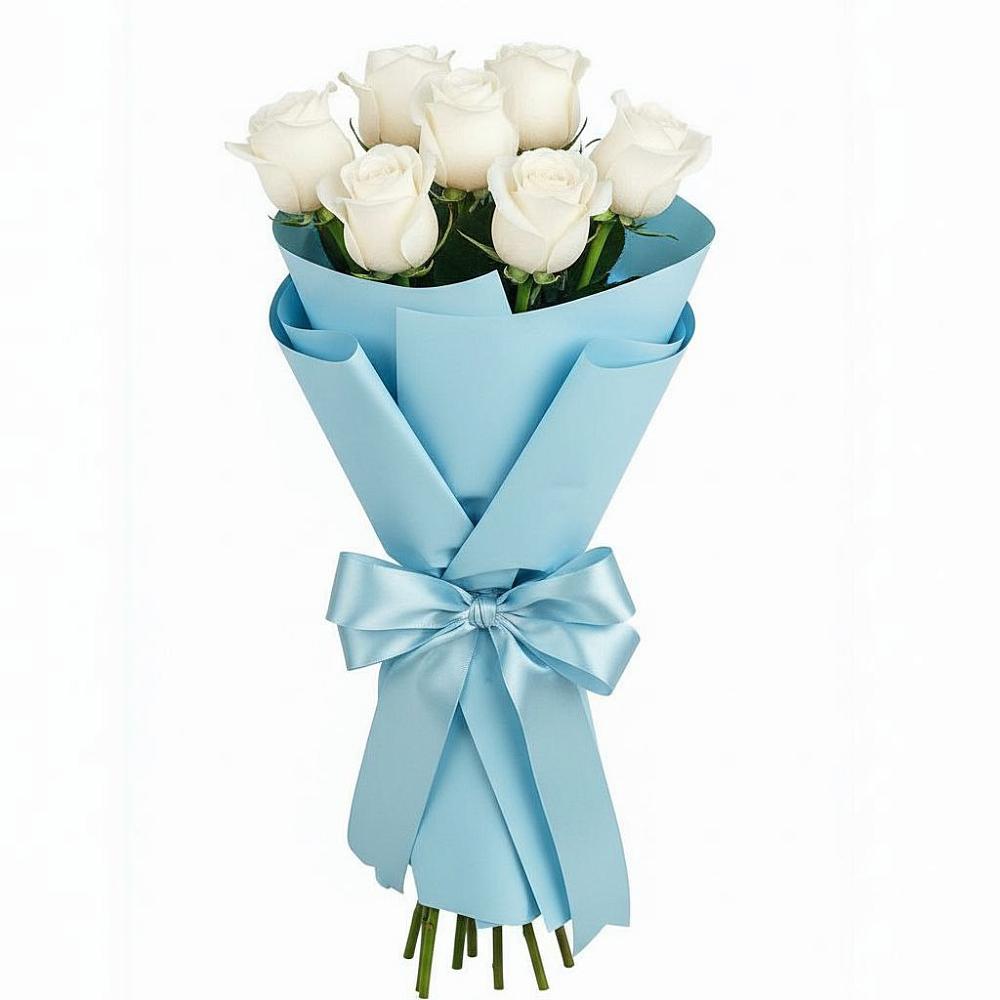 Букет 7 белых роз Проуд в Стерлибашево