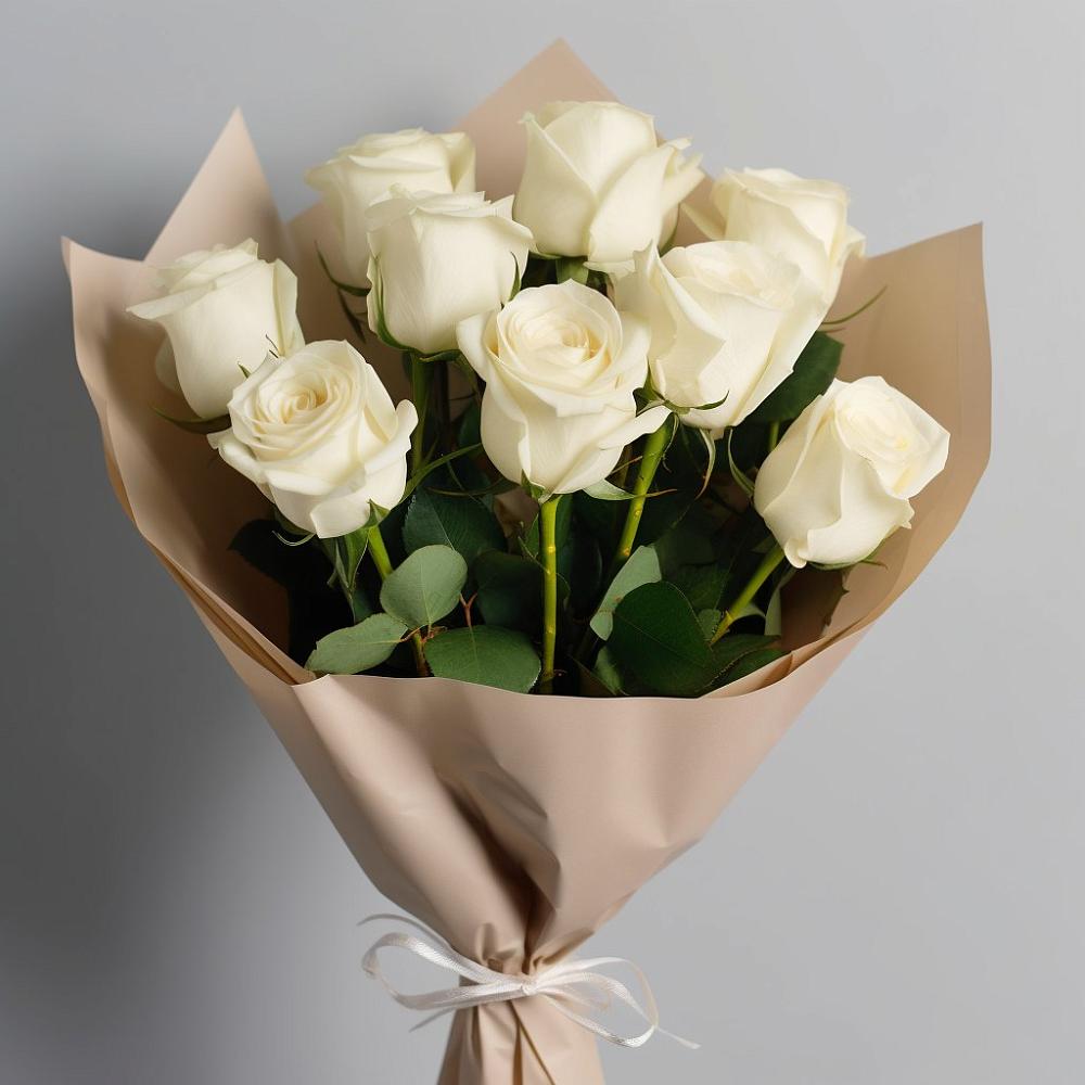 Букет 9 Белых роз Эдлесс Лав в Стерлибашево