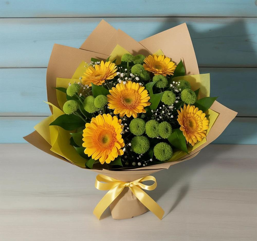 Букет цветов из: Герберы и Хризантемы в Стерлибашево
