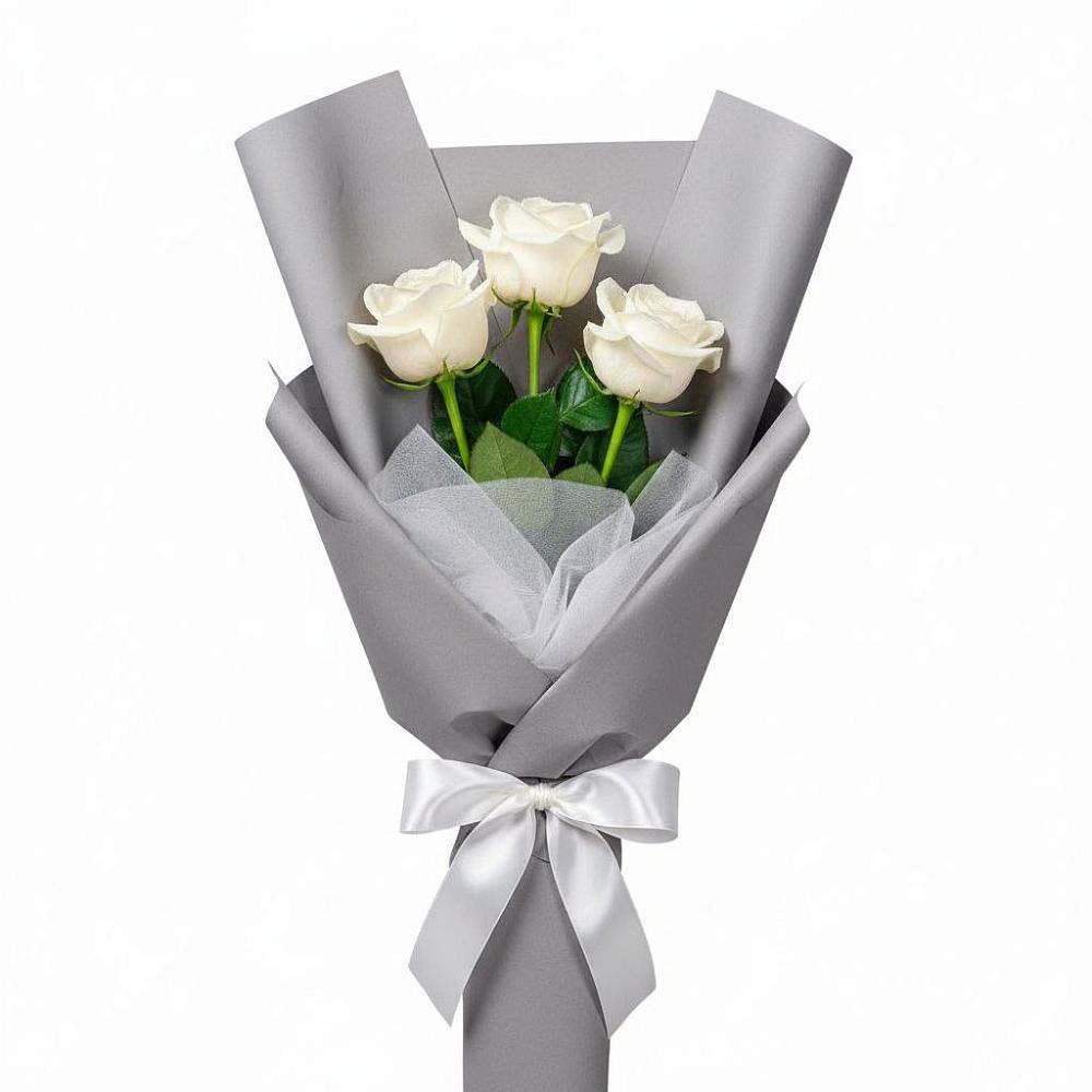 Букет 3 белые розы в Стерлибашево