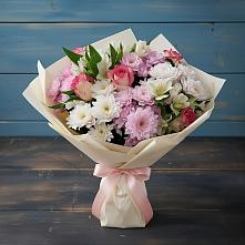 Букет цветов из:  Хризантемы, Альстромерии и Розы в Стерлибашево