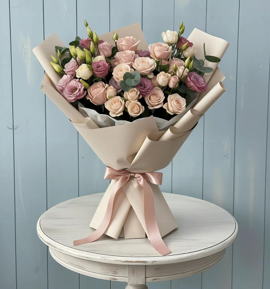 Букет цветов из: Розы и Лизиантусы в Стерлибашево