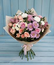 Букет цветов из:  Хризантемы, Розы и Альстромерии #REPLACE_PRED# Стерлибашево