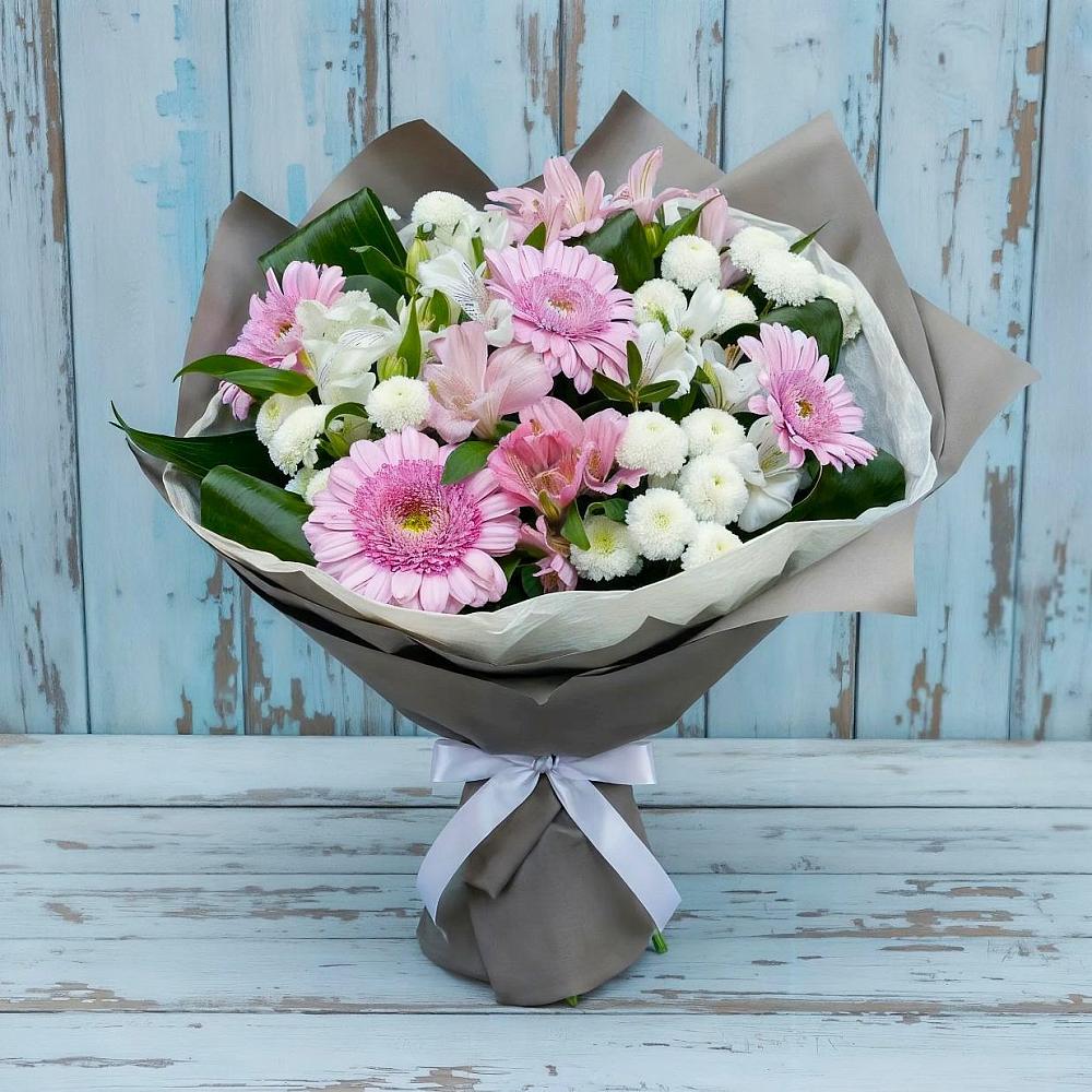 Букет цветов из: Герберы, Альстромерии и Хризантемы в Стерлибашево