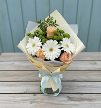 Букет цветов из:  Герберы, Розы и Хризантемы в Стерлибашево