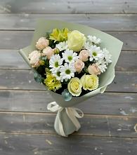Букет цветов из:  Альстромерии, Розы и Хризантемы в Стерлибашево